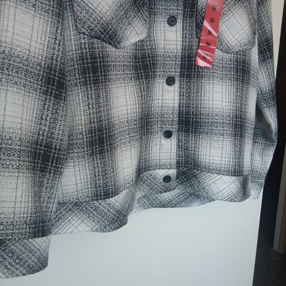 Cabincore Plaid Jacket By Boston Traders Black And White With Tags. Sz M - Picture 5 of 6